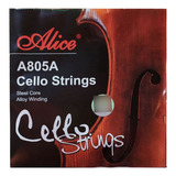 Juego Encordado De 4 Cuerdas Cello Alice A805a 4/4