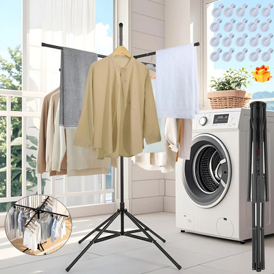 Tendedero Trípode Plegable y Retráctil Acero Inoxidable Ropa Interior Exterior | Envío gratis