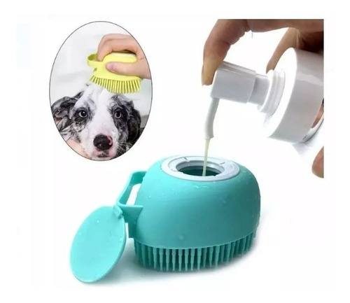 Cepillo De Baño Para Mascotas Con Dispensador 