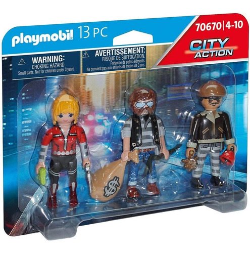 Playmobil 70670 City Action Set X3 Figuras De Ladrones 