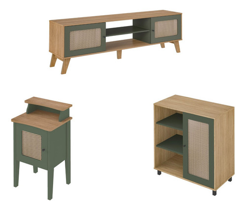 Conjunto Sala Charlotte: Rack 4534+ Mesa 4533+ Buffet 4535