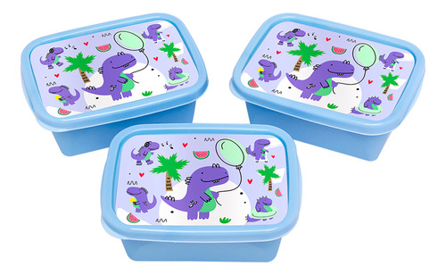 Kit De Potes Para Lanche Infantil Lancheira Vasilha Plástica