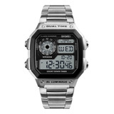 S Reloj Deportivo Skmei Para Hombre, Acero Inox. Impermeable