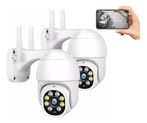 Pack X2 Camara Ip Interior Exterior Wifi Camara De Seguridad