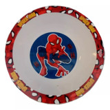 Plato Hondo Bowl Plástico Infantil Cresko Spiderman Marvel Color Rojo Liso