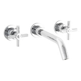 Llave Grifo Mezcladora De Pared Lavabo Baño Lujo 4731 Dica Acabado Cromo Color Plateado