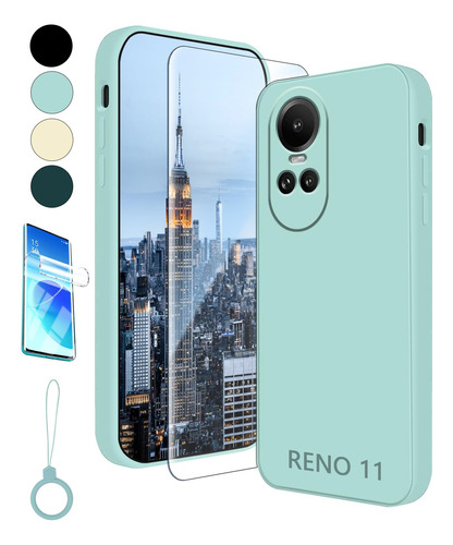 Funda Silicona Para Oppo Reno Case + Mica + Anillo Kit