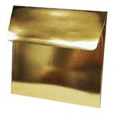 Sobre Papel Oro Metalizado Brillante 15x15 X50