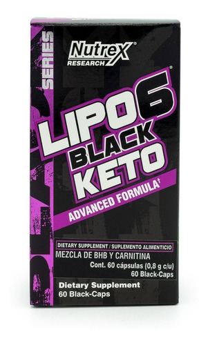 Nutrex Keto Lipo 6 Black 60 Capsulas Termogenico