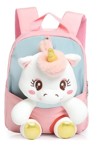 Mochila Unicornio Para Niña Lonchera Escolar De Peluche