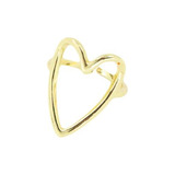 Anillo Maxi Corazón Ajustable En Rodio