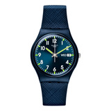Reloj Swatch Sir Blue Para Mujer De Plástico Azul So28n702 Color De La Malla Azul Marino