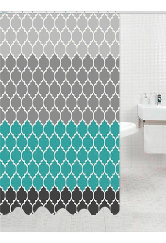 Cortina De Baño De Plastico Que Se Estira, Anti-moho. Color Gris