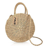 Bolso De Playa De Verano De Paja Para Mujer, Bolso De Mimbre