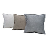 Pack X 3 Almohadones Pana Chenille Lino 40x40 Varios Diseños