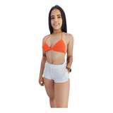 Short Tanguinha Colorida Confortável Fitness Moda Praia