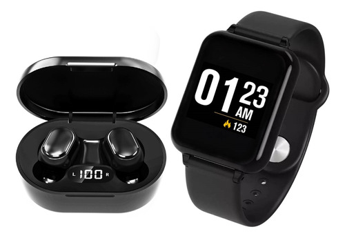 Kit Relógio Inteligente Para Samsung iPhone +fone Ouvido 5.0