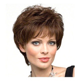 Full Wig Natural Hair Dark Brown Short Feminin 2024