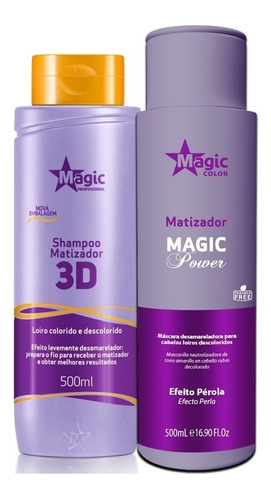 Kit Magic Color Shampoo 500ml + Magic Power Perola 500ml