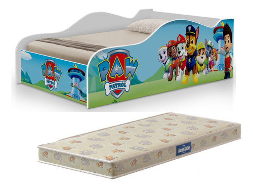 Cama Carro Infantil Patrulha Canina Com Colchão - Promoção