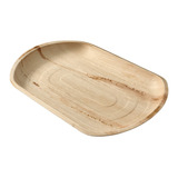 Set De 3 Bandejas Hoja De Palma 100% Biodegradables 36x25cms