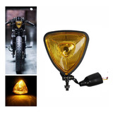 Faro De Moto Triangle H4 Para Bobber Chopper Harley Retro