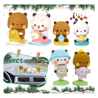 Cddgl® 6pzs Bubu Y Dudu Osos De Peluche Regalos Para Juguetes Niños,figuras Móviles Para Coche, Bubu Dudu,figura Oscilante Para Coche,oso Panda,decoración De Coche,decoración Para Habita Creativa | MercadoLibre
