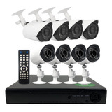 Kit 8 Cámaras De Seguridad Con Dvr 1080p Exterior Interior