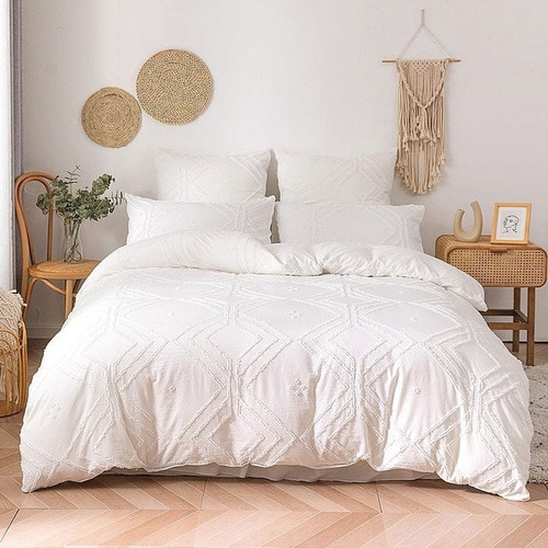 Duvet Cover Relieve Cama Doble 3 Piezas Boho Chic 