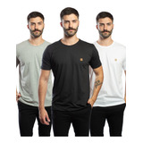 Kit 3 Camisetas Masculina Slim Ecológica Atacado/revenda 02