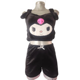 Pijama Conjunto De Croctop Y Short De Peluche Suave Kawaii