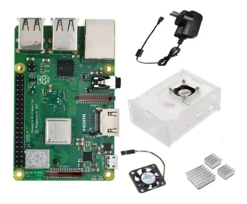 Kit Raspberry Pi 3 B + Plus Uk Gab Dis Fan Fuente Emakers