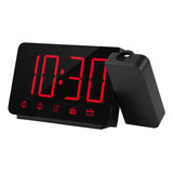 Reloj Despertador Proyector 180° Fm Radio Usb Carga