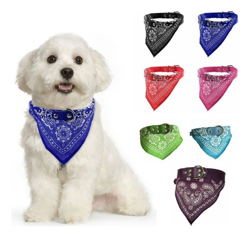 Collar Pañuelo Bandana Chico Regulable Para Perro Mascotas 