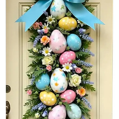 Decoración Con Forma De Corona De Pascua En Forma De Bandera