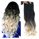 Cabelo Aplique Tic Tac Ondulado 70cm - 100% Orgânico 150gr Cor Preto Com Loiro Ombre #1b_613