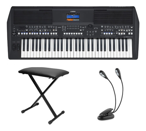 Kit Teclado Yamaha Psr Sx600 Psrsx600 Banqueta E Luminária