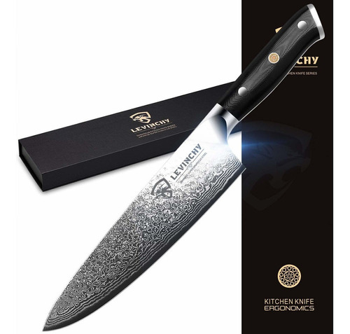 Levinchy Cuchillo De Chef De Damasco De 8.0 in Con Mango