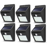 Pack X6 Foco Led Solares Exterior Luz Solar Foco Led Sensor