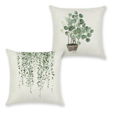 Kakabuqu Fundas De Almohada Con Diseño De Plantas Verdes, 18