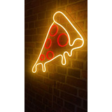 Placa Neon Led Decorativo Pizza - Pizzaria - 50cm