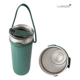 Copo Térmico Inox 700ml Alça Tampa Canudo Água Cerveja Café Cor Verde