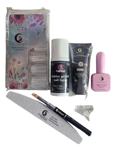 Kit De Poligel 30 Ml Queenight Con Base Coat 