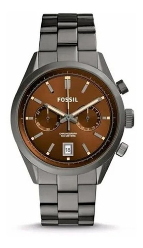 Reloj Fossil Ch2992 Para Hombre Cronografo Cuarzo Color De La Malla Gris Oscuro Color Del Bisel Gris Oscuro Color Del Fondo Marrón