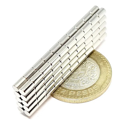 100 Iman Neodimio Cilindrico 3mm X 5mm Potente Broche Xto | Envío gratis