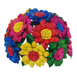 Flores De Colores De Hoja De Maiz  Artesanías Mexicanas