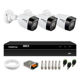 Kit 3 Câmeras 1120b 720p Intelbras Dvr 1104 Mhdx Multi Hd