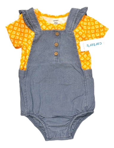 Overol Carters Niña 24 Meses Set X 2 Piezas Con Camiseta