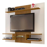 Panel Rack Tv 55 Atlas Blanco Invierno Canela Ripado