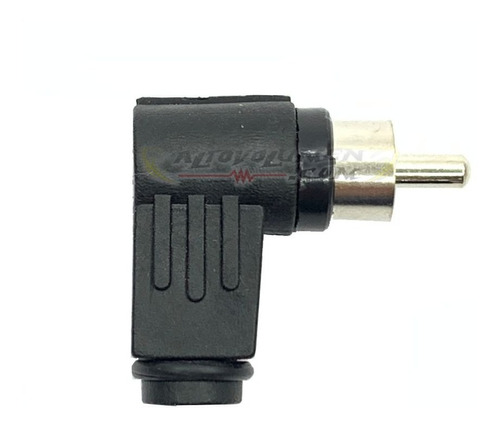 Conector Rca Macho Para Armar A 90 Grados Negro